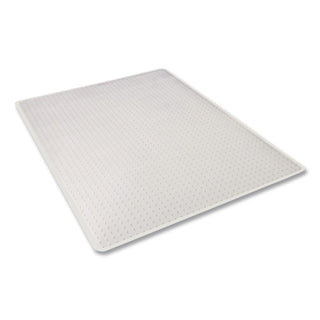 Occasional Use Studded Chair Mat for Flat Pile Carpet, 46 x 60, Rectangular, Clear