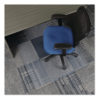 Moderate Use Studded Chair Mat for Low Pile Carpet, 45 x 53, Wide Lipped, Clear