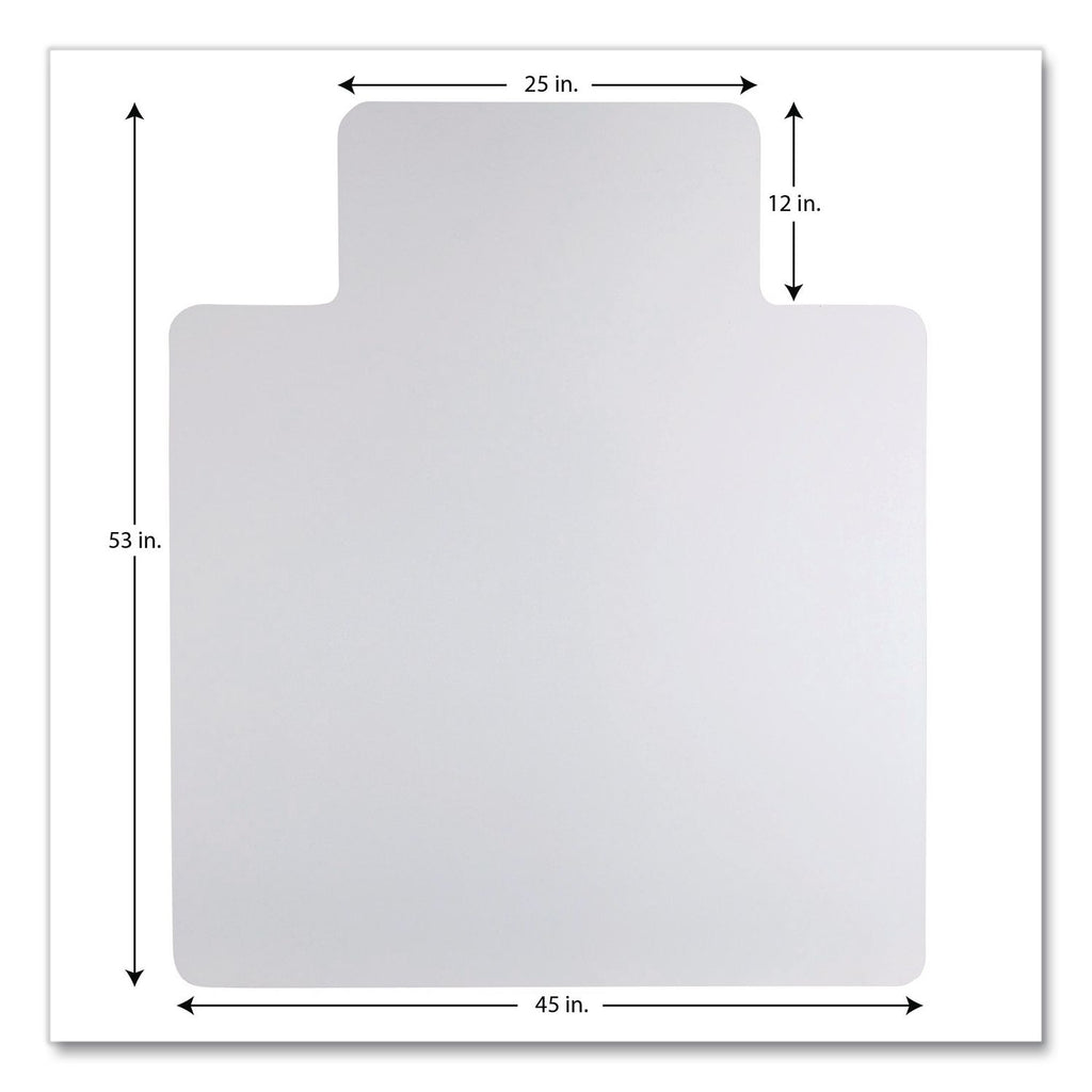 All Day Use Non-Studded Chair Mat for Hard Floors, 45 x 53, Wide Lipped, Clear