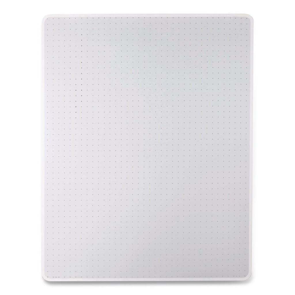 Occasional Use Studded Chair Mat for Flat Pile Carpet, 46 x 60, Rectangular, Clear