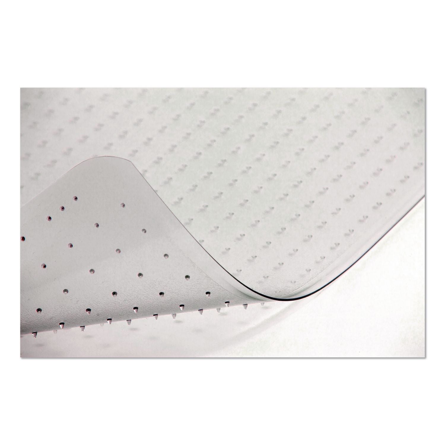 Moderate Use Studded Chair Mat for Low Pile Carpet, 45 x 53, Wide Lipped, Clear