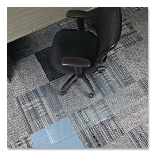 Occasional Use Studded Chair Mat for Flat Pile Carpet, 46 x 60, Rectangular, Clear