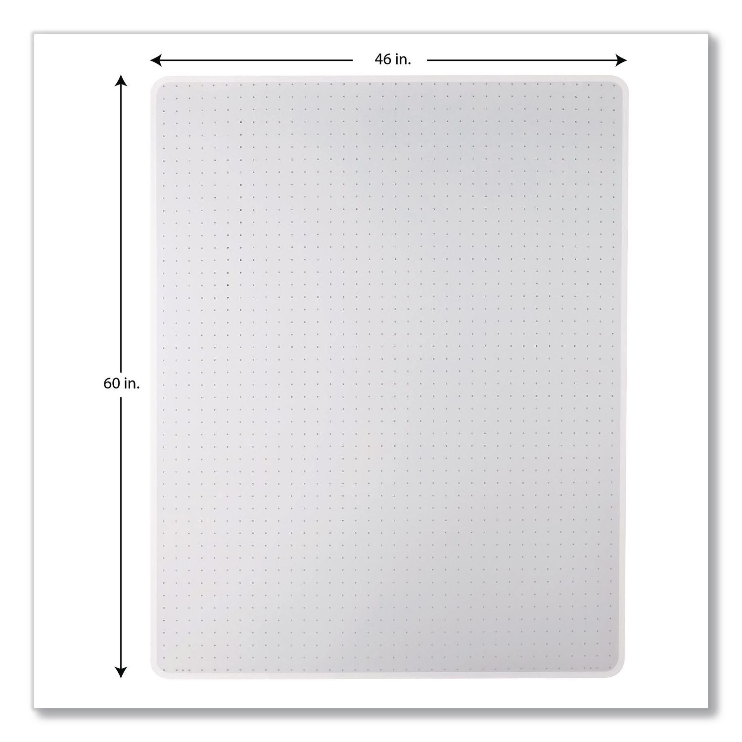 Moderate Use Studded Chair Mat for Low Pile Carpet, 46 x 60, Rectangular, Clear