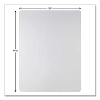 All Day Use Non-Studded Chair Mat for Hard Floors, 46 x 60, Rectangular, Clear