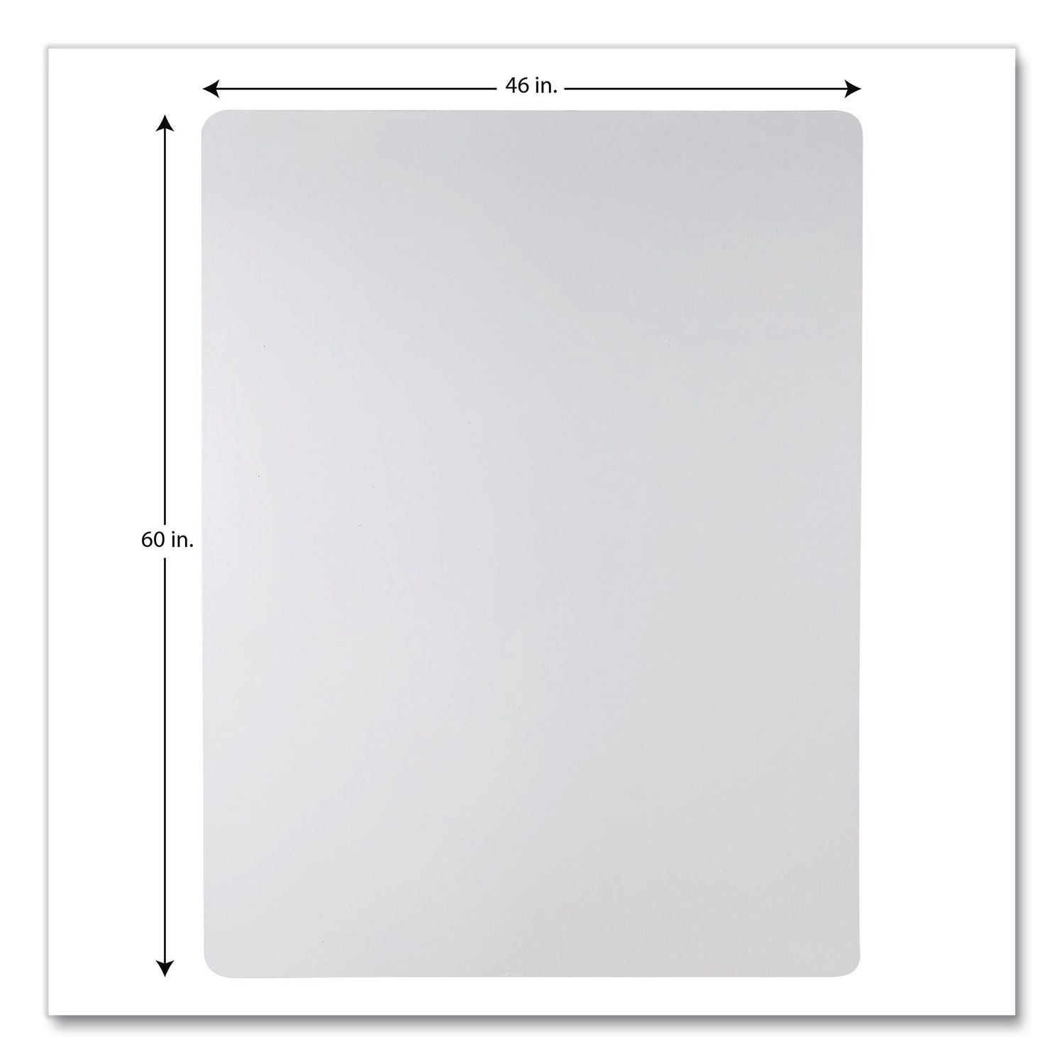 All Day Use Non-Studded Chair Mat for Hard Floors, 46 x 60, Rectangular, Clear