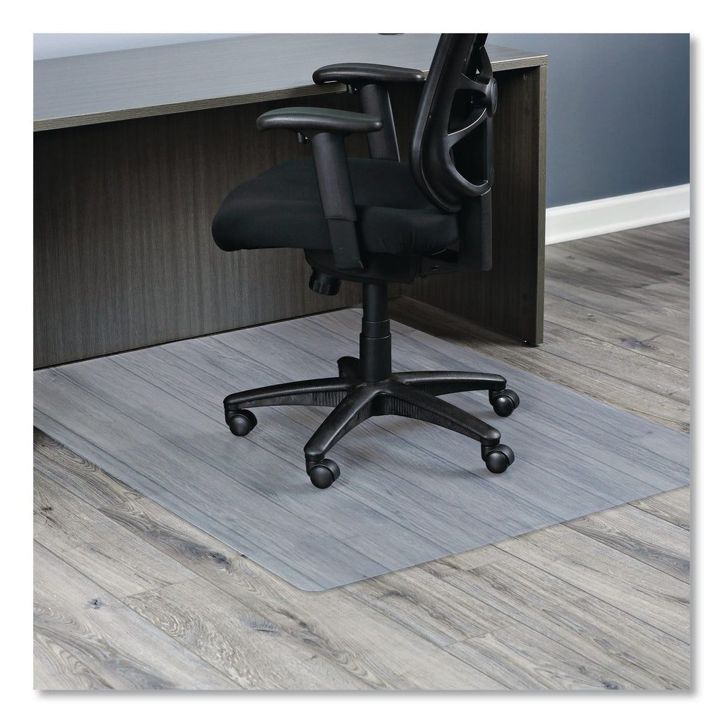 All Day Use Non-Studded Chair Mat for Hard Floors, 46 x 60, Rectangular, Clear