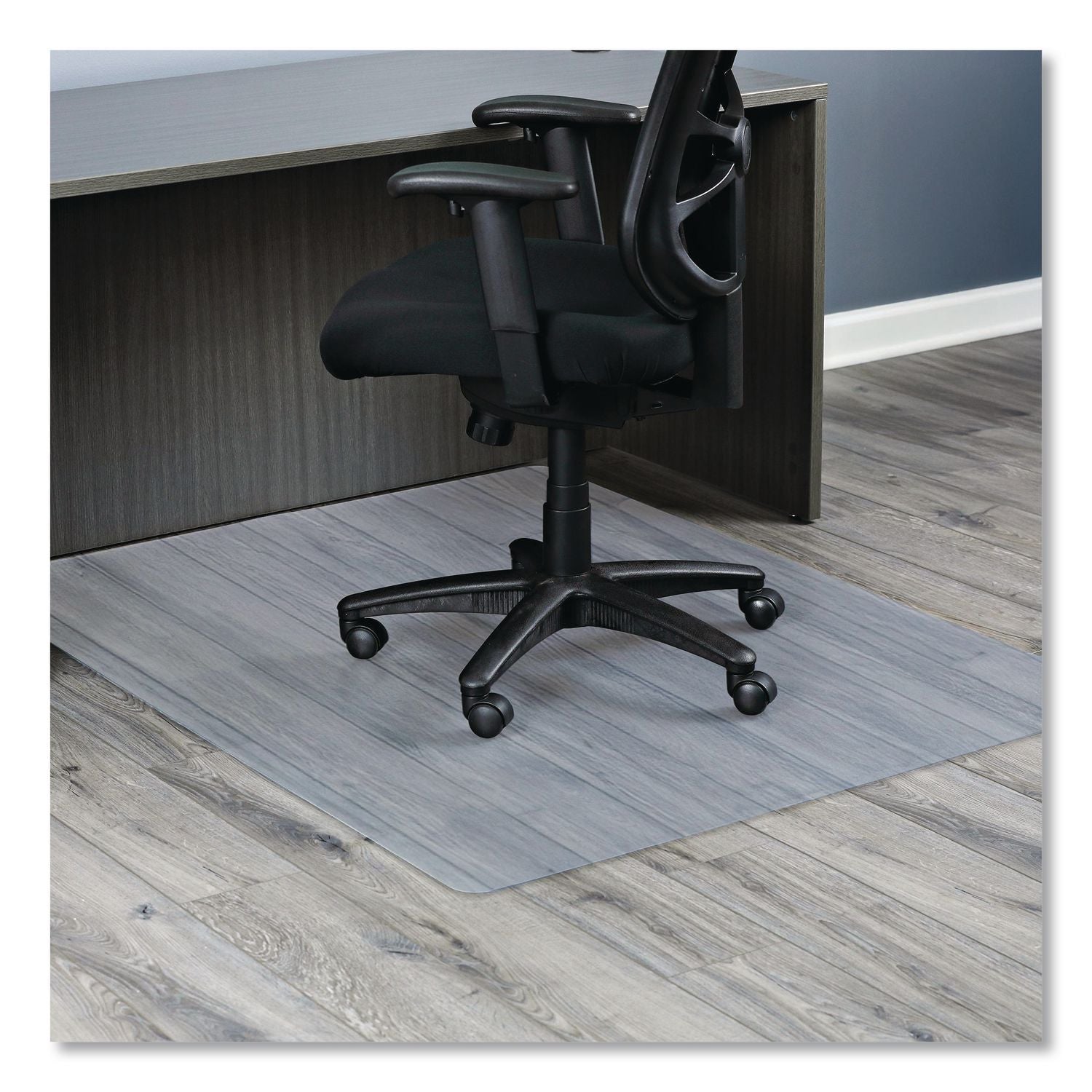 All Day Use Non-Studded Chair Mat for Hard Floors, 46 x 60, Rectangular, Clear