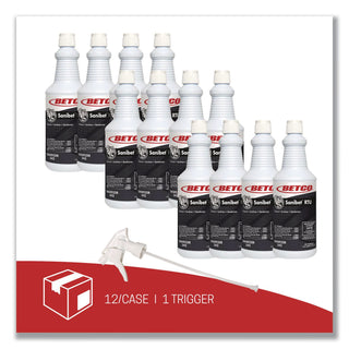 Betco Sanibet RTU Cleaner - Ready-To-Use Spray - 32 fl oz (1 quart) - 12 / Carton - Yellow