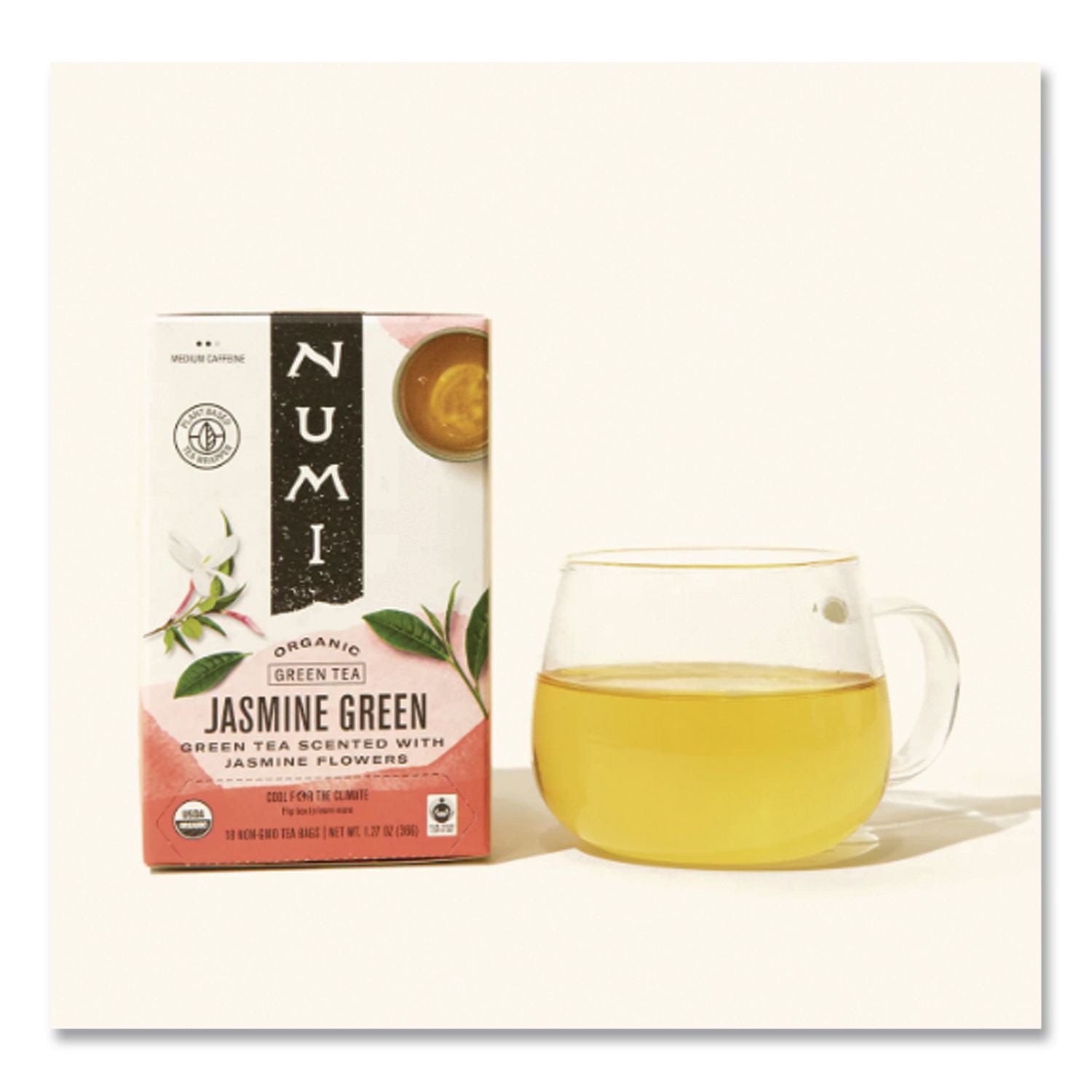Organic Teas and Teasans, 1.27 oz, Jasmine Green, 18/Box