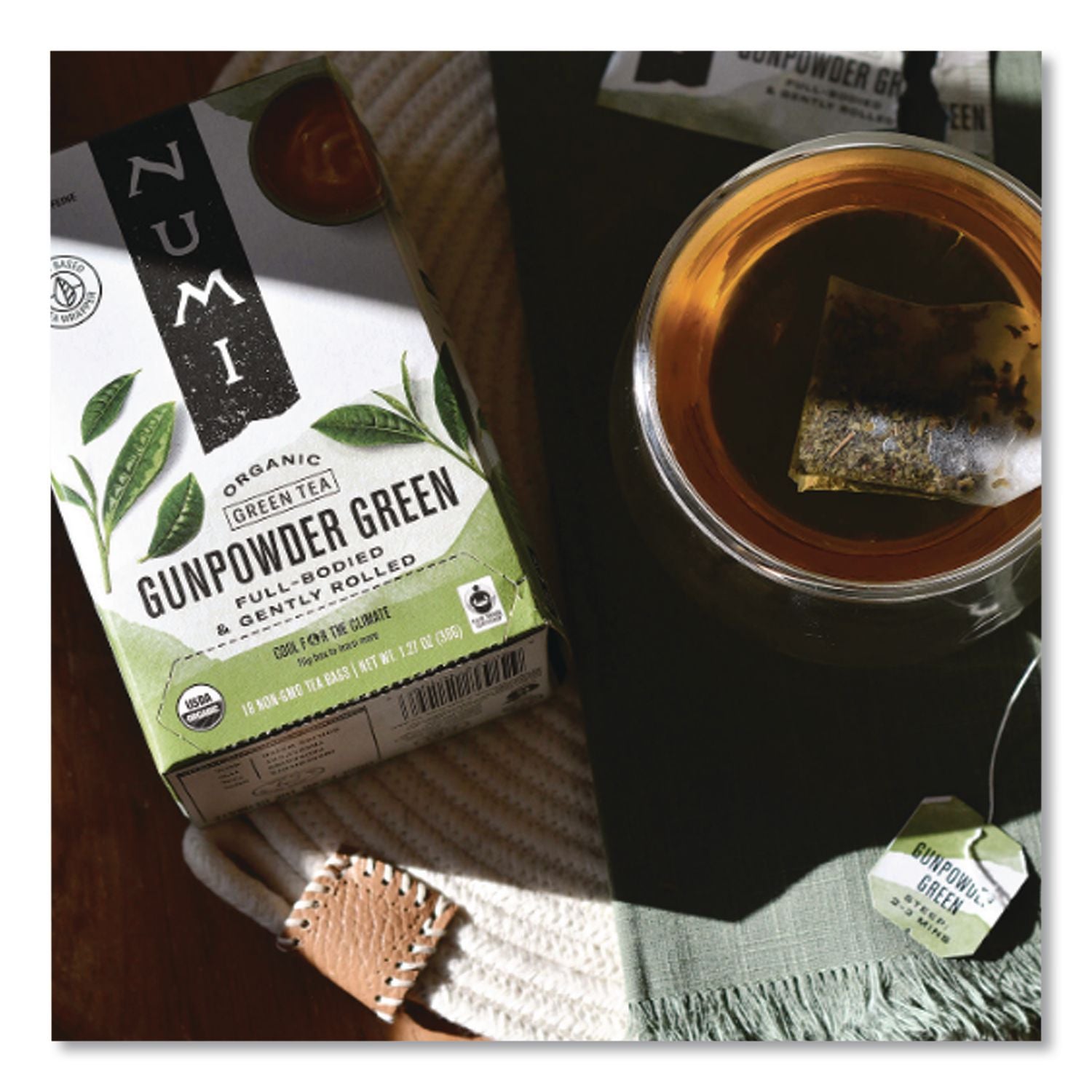 Organic Teas and Teasans, 1.27 oz, Gunpowder Green, 18/Box