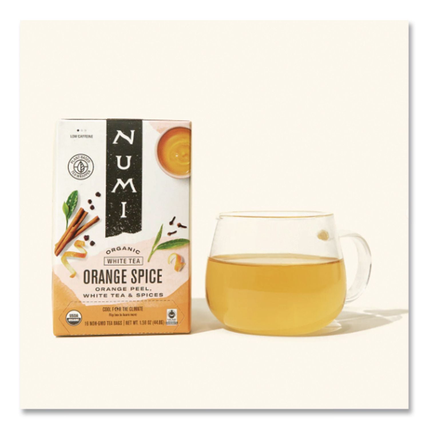 Organic Teas and Teasans, 1.58 oz, White Orange Spice, 16/Box