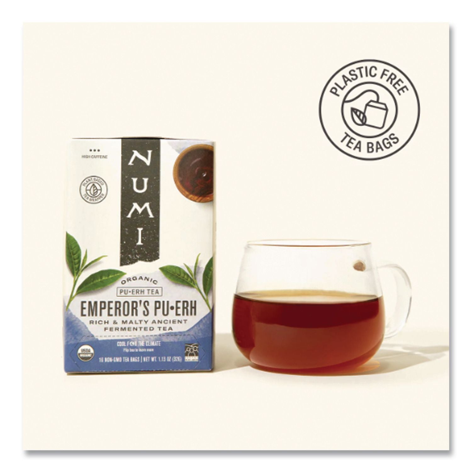 Organic Teas and Teasans, 0.125 oz, Emperor's Puerh, 16/Box