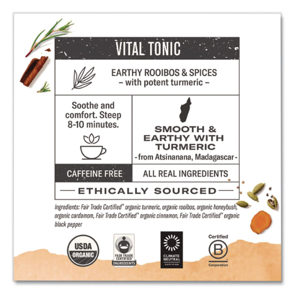 Turmeric Tea, Amber Sun, 1.46 oz Bag, 12/Box