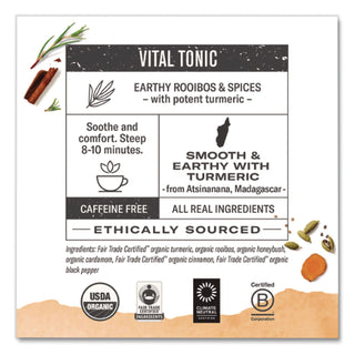 Turmeric Tea, Amber Sun, 1.46 oz Bag, 12/Box