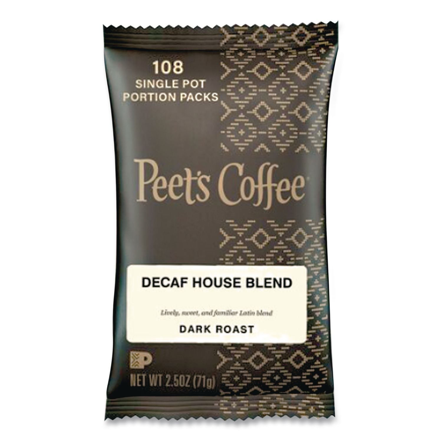 Coffee Portion Packs, House Blend, Decaf, 2.5 oz Frack Pack, 18/Box
