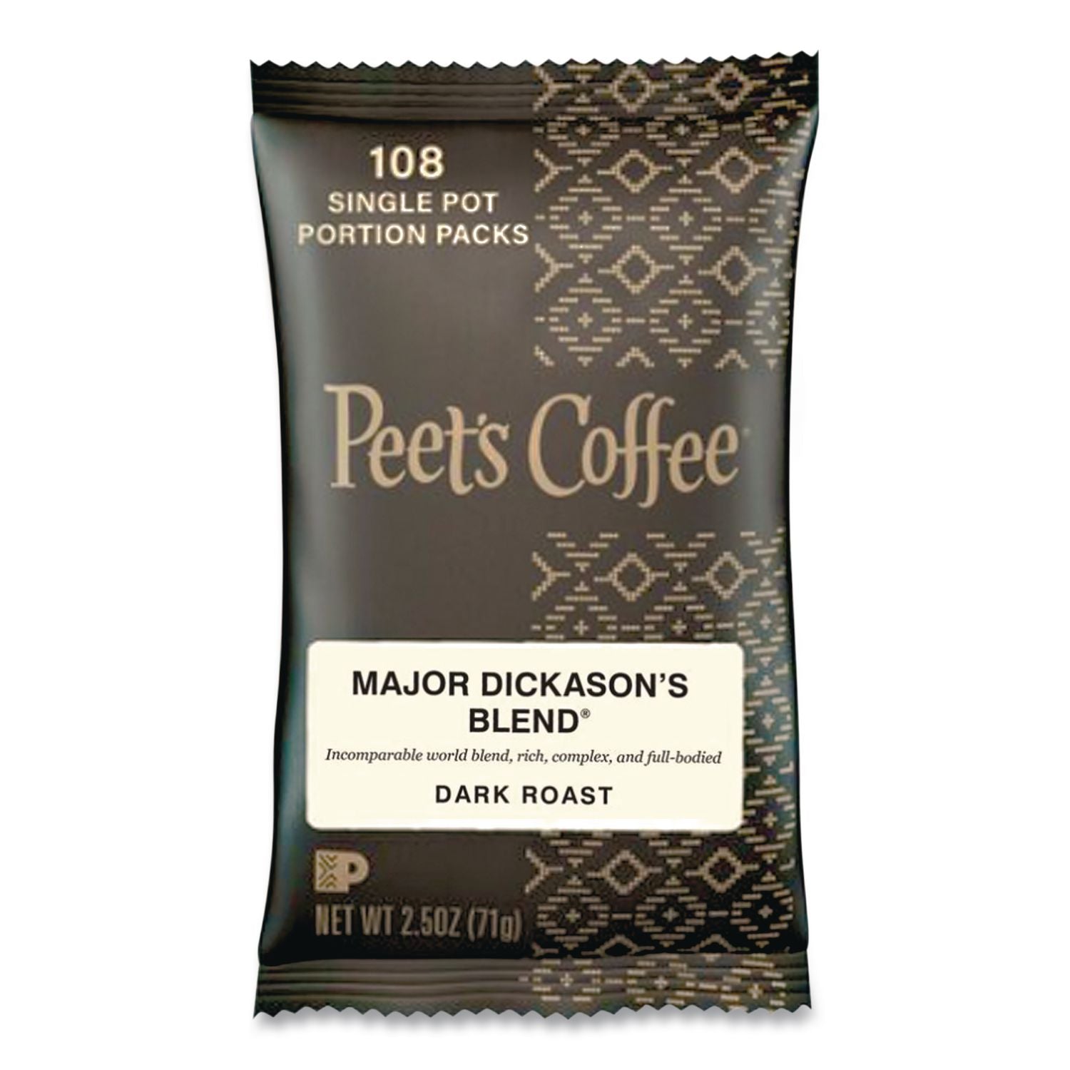 Coffee Portion Packs, Major Dickason's Blend, 2.5 oz Frack Pack, 18/Box