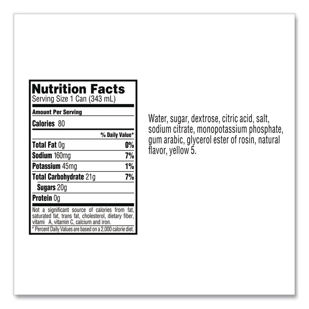 Thirst Quencher Can, Lemon-Lime, 11.6oz Can, 24/Carton