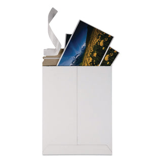 Photo/Document Mailer, Cheese Blade Flap, Redi-Strip Adhesive Closure, 9 x 11.5, White, 25/Box