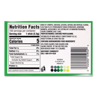 Mars Spearmint Flavored Chewing Gum - Spearmint - 10 / Box