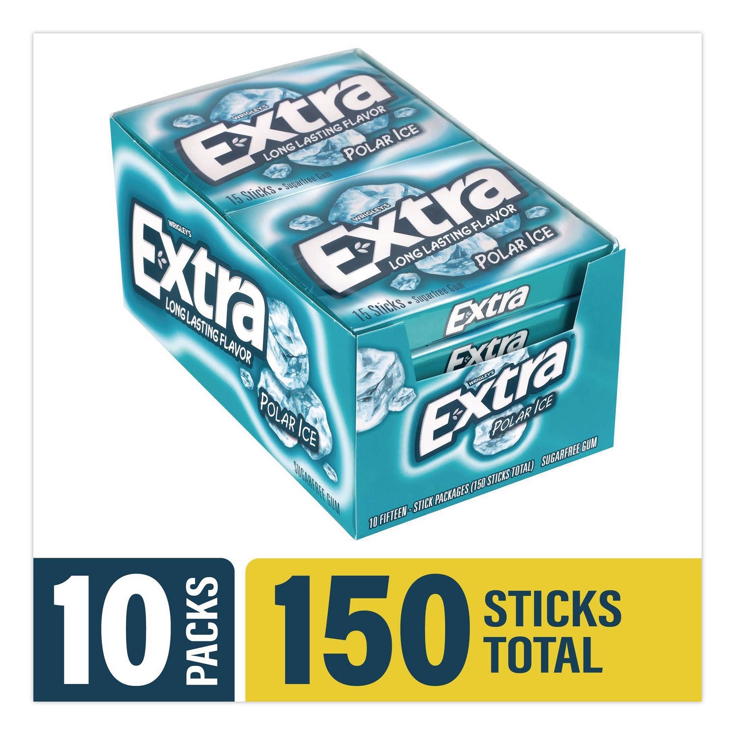 Wrigley Extra Polar Ice Chewing Gum - Mint - 10 / Box