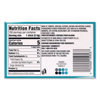 Wrigley Extra Polar Ice Chewing Gum - Mint - 10 / Box