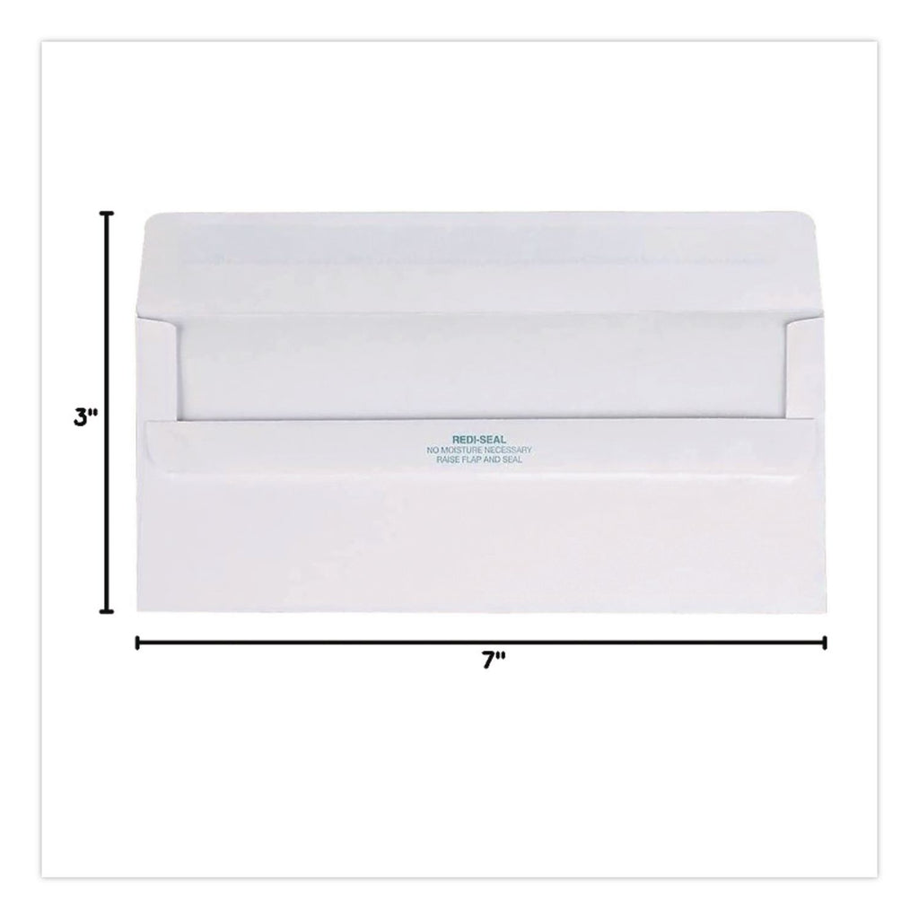 Redi-Seal Envelope, #10, Commercial Flap, Redi-Seal Adhesive Closure, 4.13 x 9.5, White, 500/Box