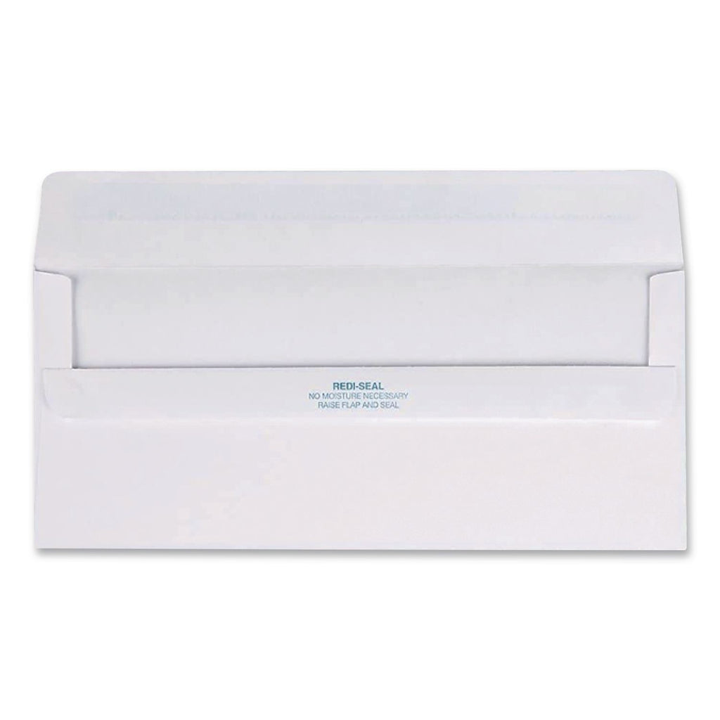 Redi-Seal Envelope, #10, Commercial Flap, Redi-Seal Adhesive Closure, 4.13 x 9.5, White, 500/Box