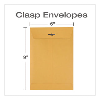 Clasp Envelope, 32 lb Bond Weight Kraft, #1, Square Flap, Clasp/Gummed Closure, 6 x 9, Brown Kraft, 100/Box