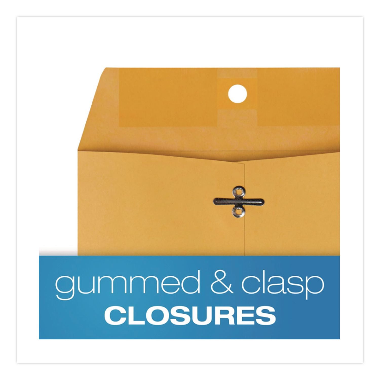 Clasp Envelope, 32 lb Bond Weight Kraft, #1 3/4, Square Flap, Clasp/Gummed Closure, 6.5 x 9.5, Brown Kraft, 100/Box