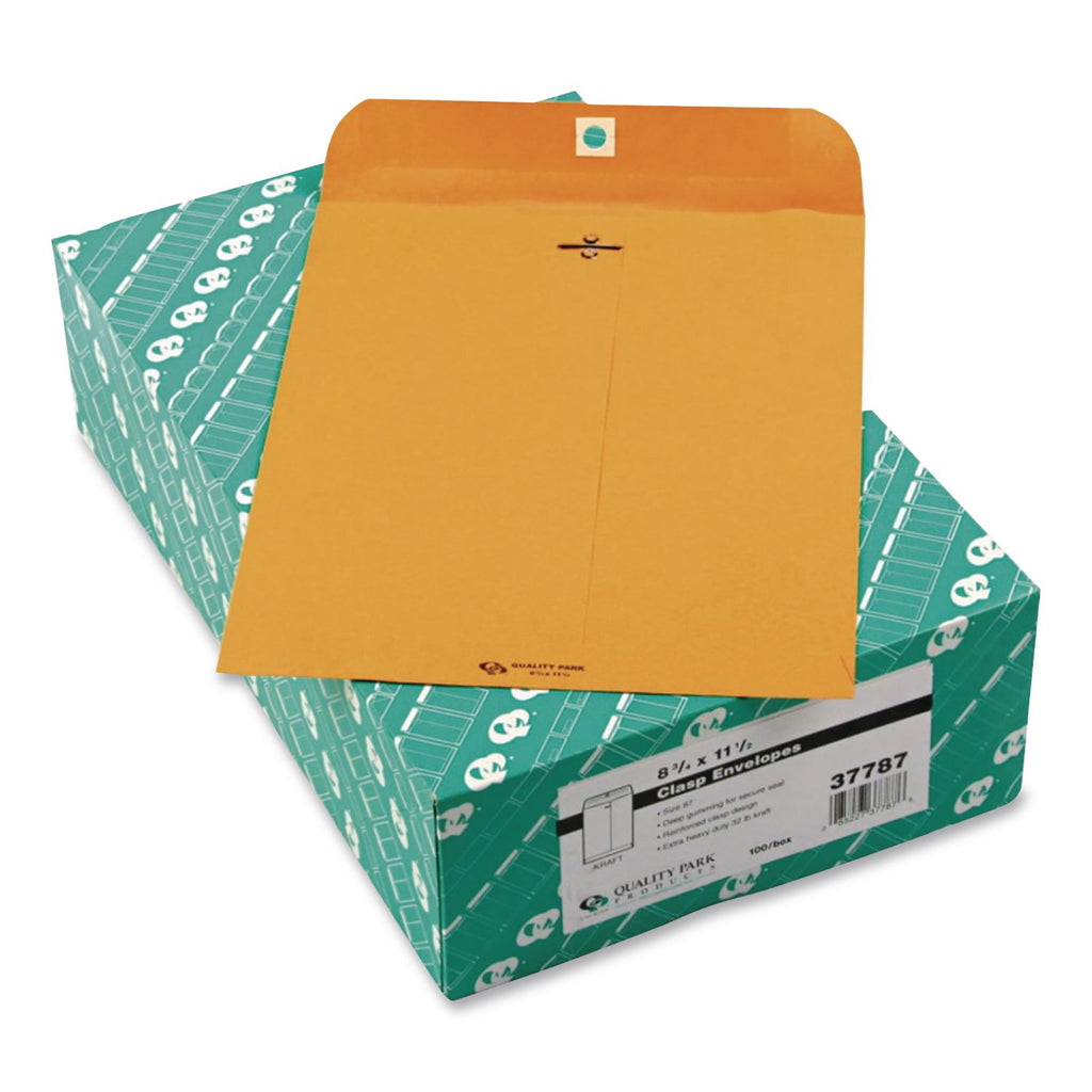 Clasp Envelope, 32 lb Bond Weight Kraft, #87, Square Flap, Clasp/Gummed Closure, 8.75 x 11.5, Brown Kraft, 100/Box