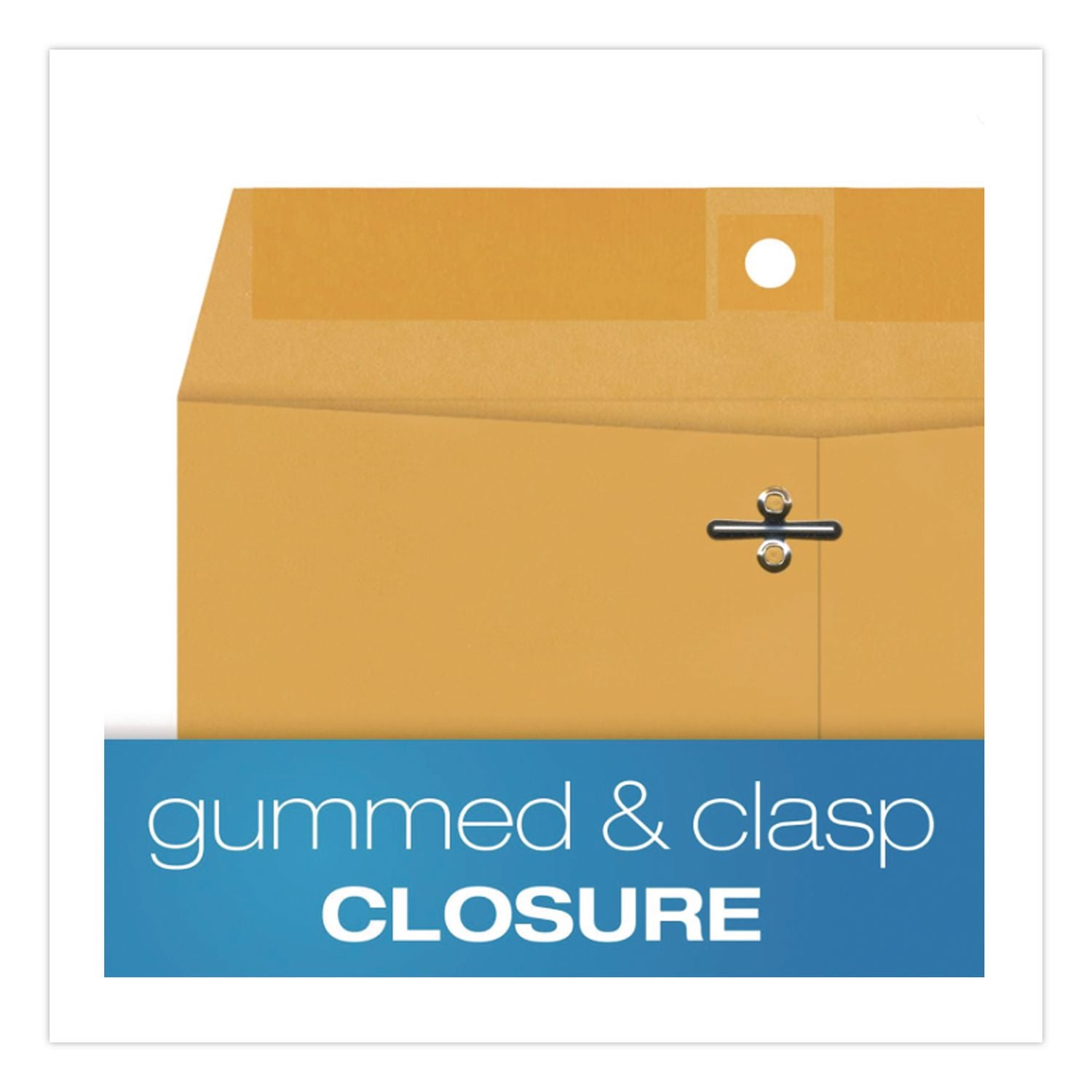 Clasp Envelope, 32 lb Bond Weight Kraft, #10 1/2, Square Flap, Clasp/Gummed Closure, 9 x 12, Brown Kraft, 100/Box