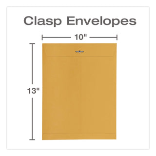 Clasp Envelope, 32 lb Bond Weight Kraft, #97, Square Flap, Clasp/Gummed Closure, 10 x 13, Brown Kraft, 100/Box
