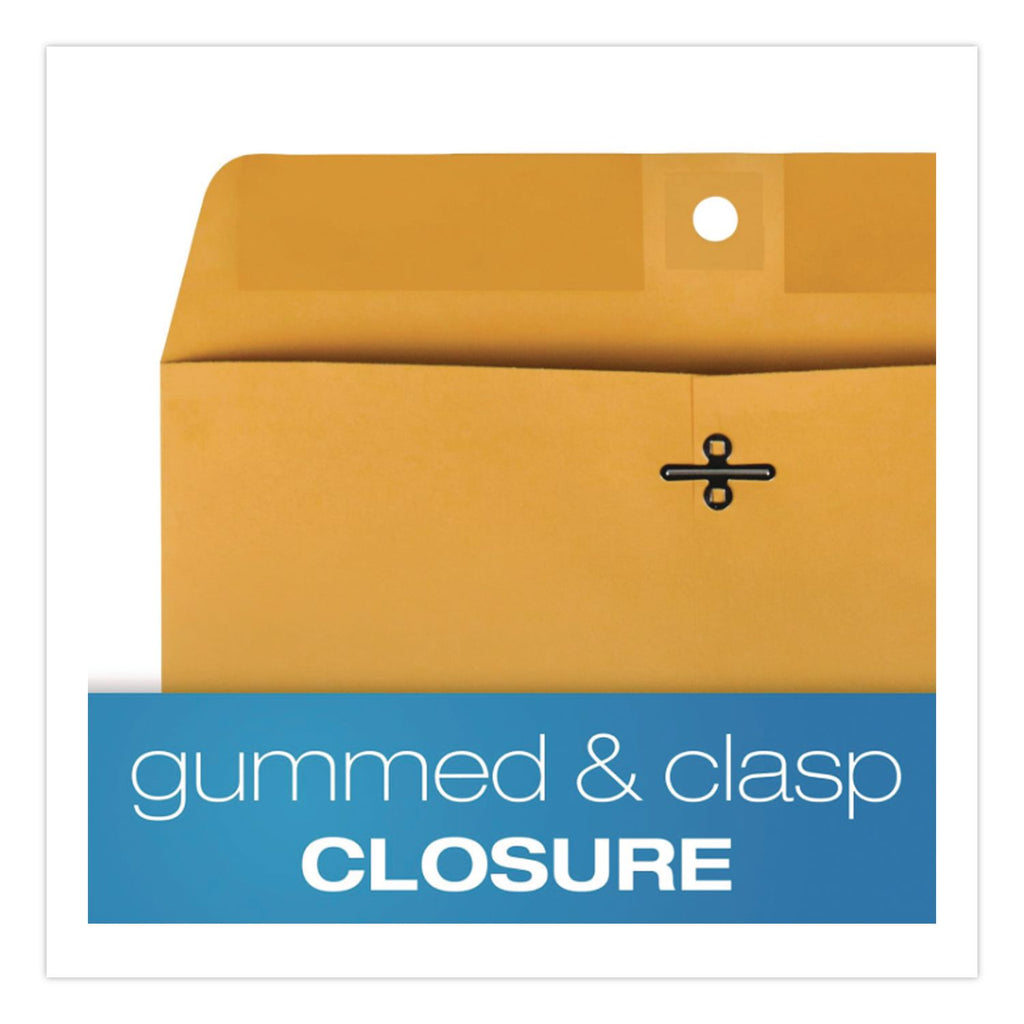 Clasp Envelope, 32 lb Bond Weight Kraft, #15, Square Flap, Clasp/Gummed Closure, 10 x 15, Brown Kraft, 100/Box