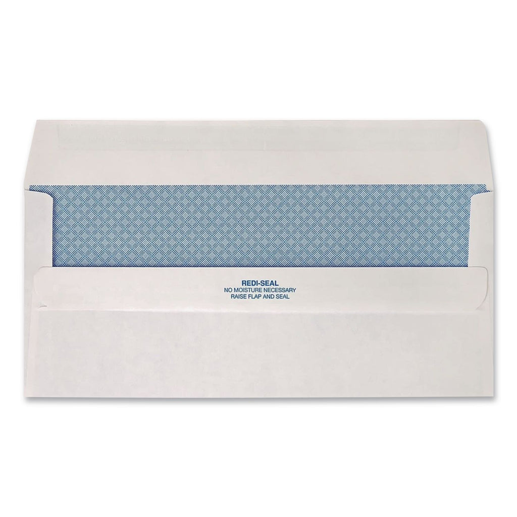 Redi-Seal Security-Tint Envelope, #10, Commercial Flap, Redi-Seal Adhesive Closure, 4.13 x 9.5, White, 500/Box