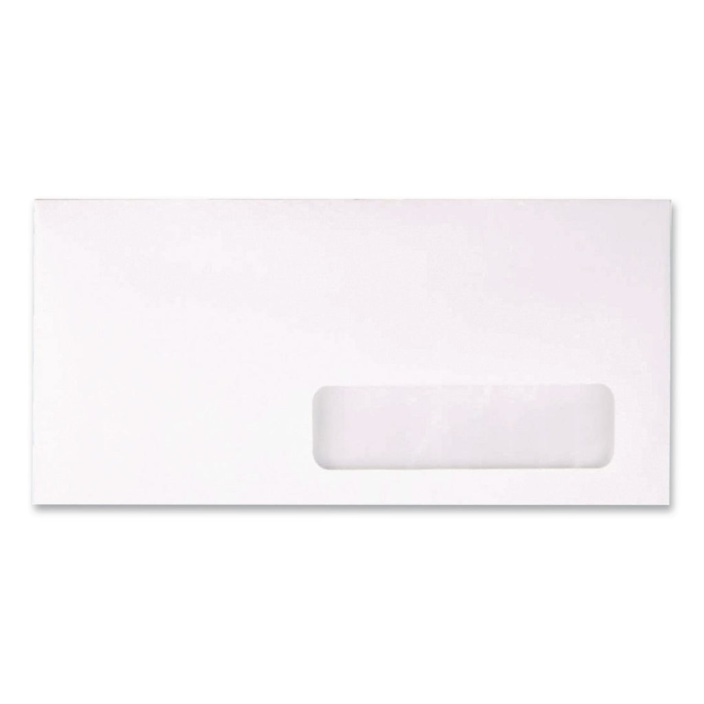 Address-Window Envelope, #10, Commercial Flap, Gummed Closure, 4.13 x 9.5, White, 500/Box