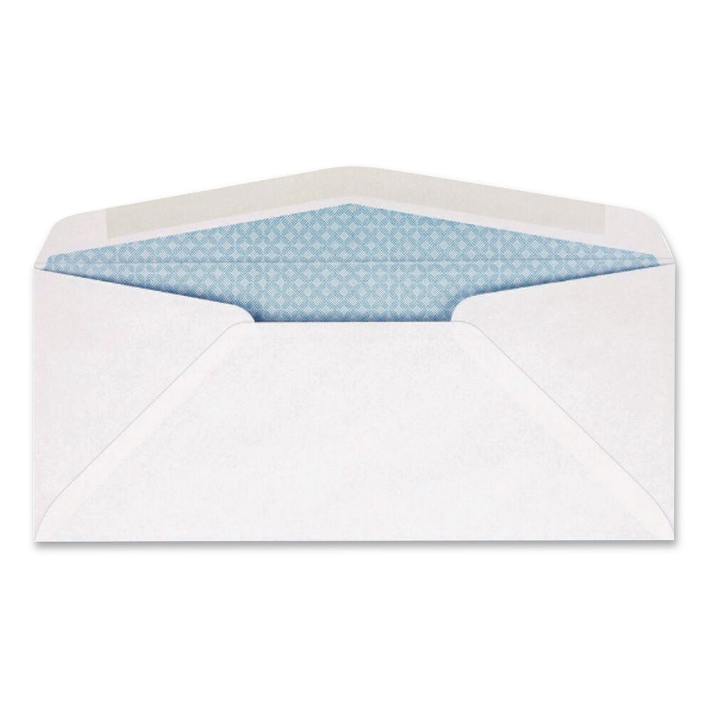 Security Tint Window Envelope, #10, Bankers Flap, Gummed Closure, 4.13 x 9.5, White, 500/Box