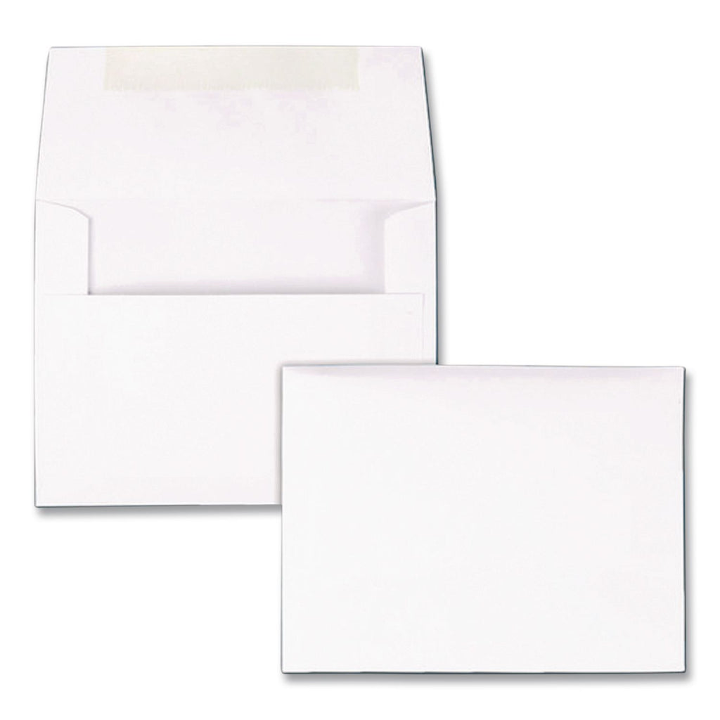 Greeting Card/Invitation Envelope, A-2, Square Flap, Gummed Closure, 4.38 x 5.75, White, 100/Box