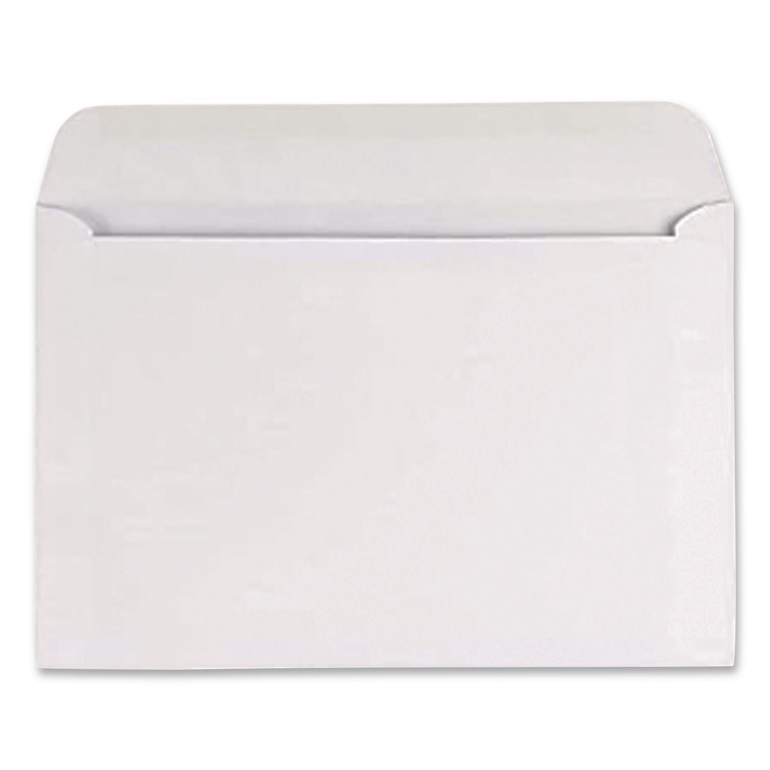 Open-Side Booklet Envelope, #6 1/2, Hub Flap, Gummed Closure, 6 x 9, White, 100/Box