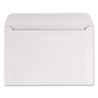 Open-Side Booklet Envelope, #6 1/2, Hub Flap, Gummed Closure, 6 x 9, White, 100/Box