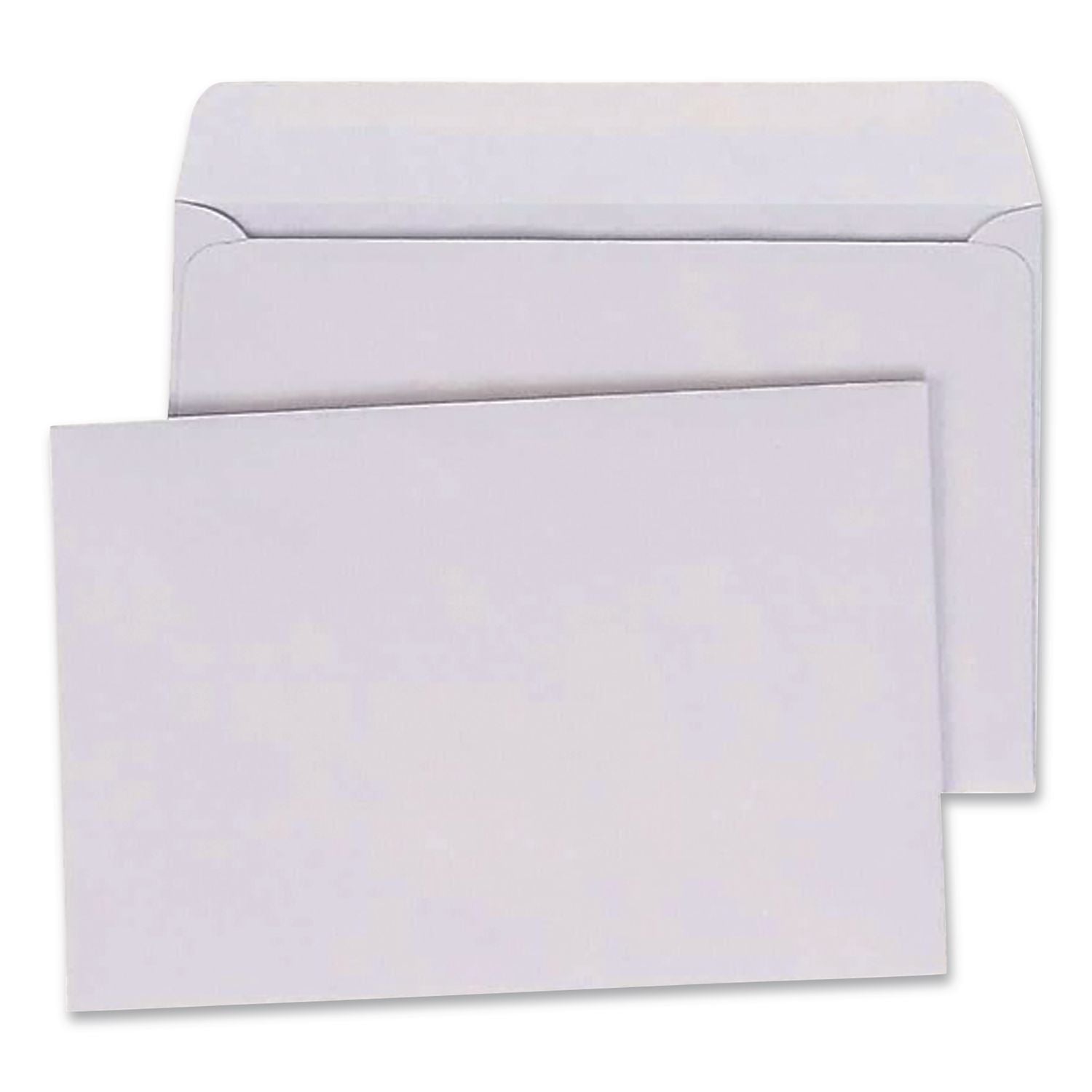 Open-Side Booklet Envelope, #6 1/2, Hub Flap, Gummed Closure, 6 x 9, White, 100/Box
