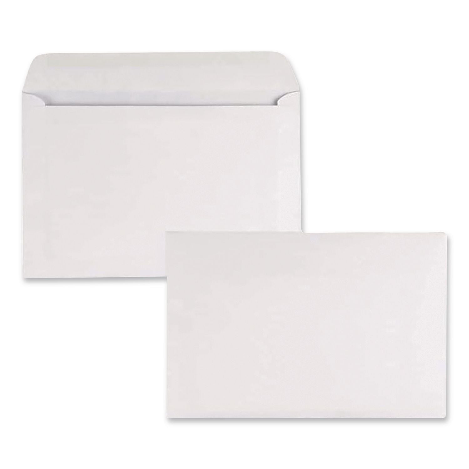 Open-Side Booklet Envelope, #6 1/2, Hub Flap, Gummed Closure, 6 x 9, White, 100/Box