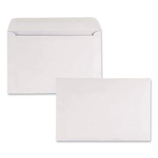 Open-Side Booklet Envelope, #6 1/2, Hub Flap, Gummed Closure, 6 x 9, White, 100/Box