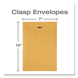 Clasp Envelope, 28 lb Bond Weight Kraft, #68, Square Flap, Clasp/Gummed Closure, 7 x 10, Brown Kraft, 100/Box