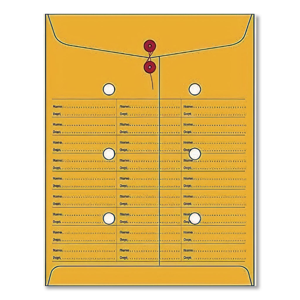 Brown Kraft String/Button Box-Style Interoffice Envelope, #97, Two-Sided Three-Column Format, 10 x 13, Brown Kraft, 100/Box