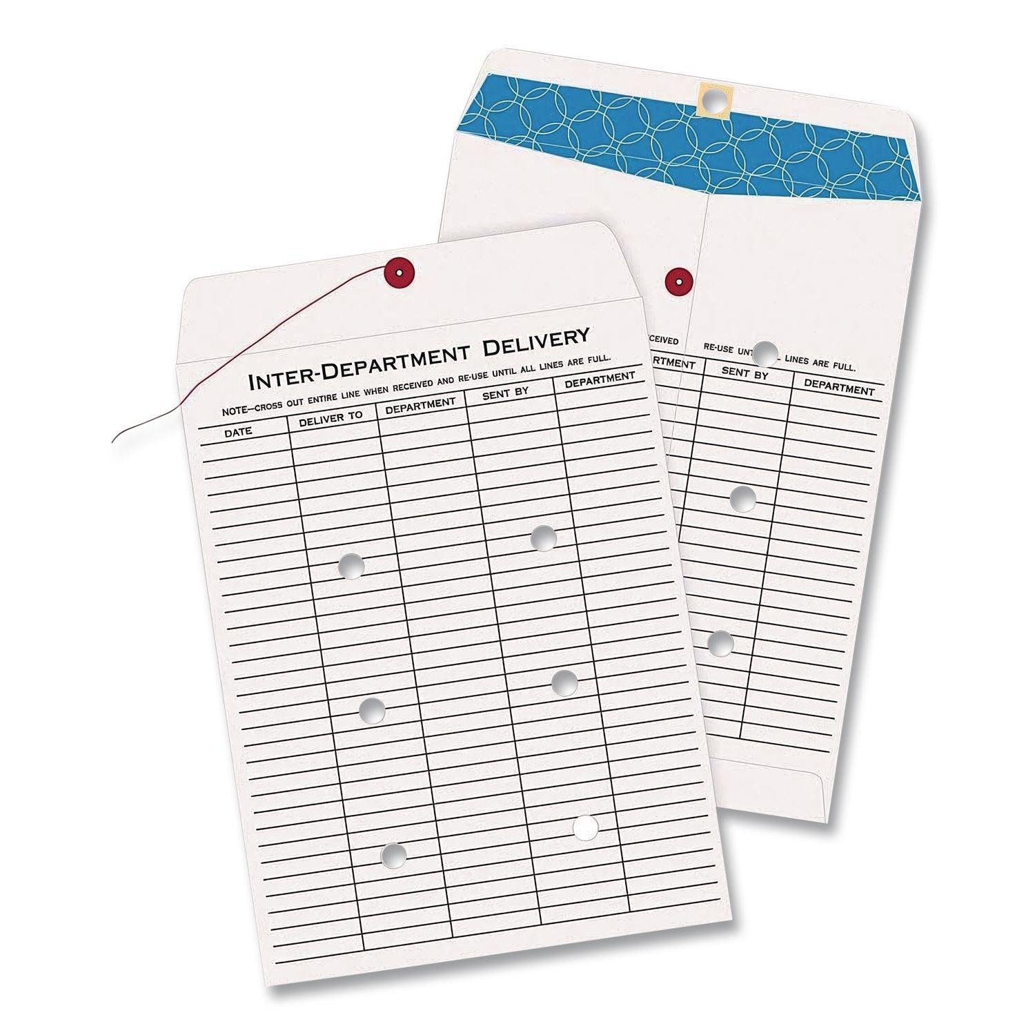 Inter-Department Envelope, #97, Two-Sided Five-Column Format, 10 x 13, White, 100/Box