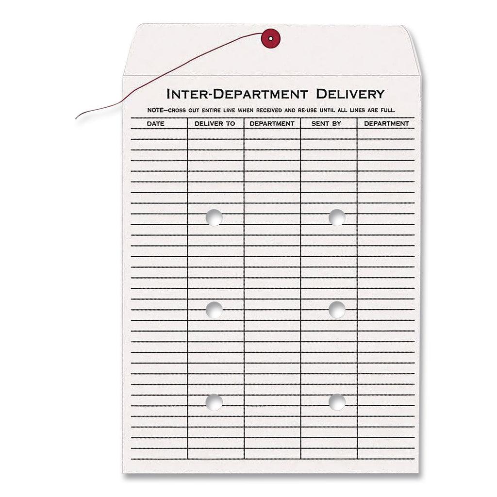 Inter-Department Envelope, #97, Two-Sided Five-Column Format, 10 x 13, White, 100/Box