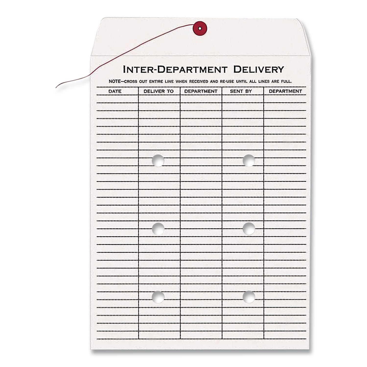 Inter-Department Envelope, #97, Two-Sided Five-Column Format, 10 x 13, White, 100/Box