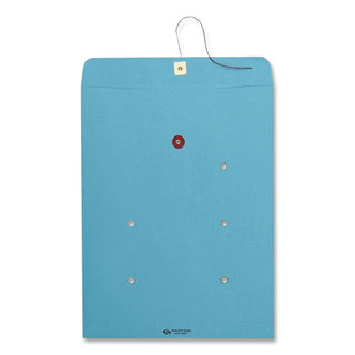 Colored Paper String and Button Interoffice Envelope, #97, One-Sided Five-Column Format, 10 x 13, Blue, 100/Box