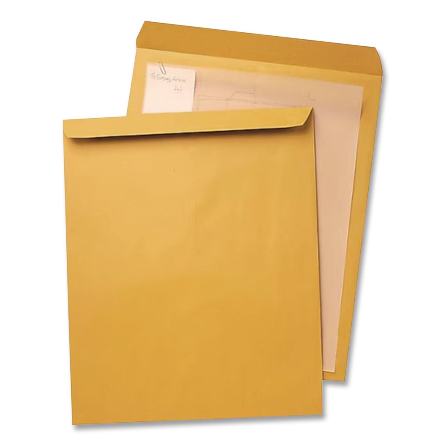 Jumbo Size Kraft Envelope, Cheese Blade Flap, Fold-Over Closure, 14 x 18, Brown Kraft, 25/Pack
