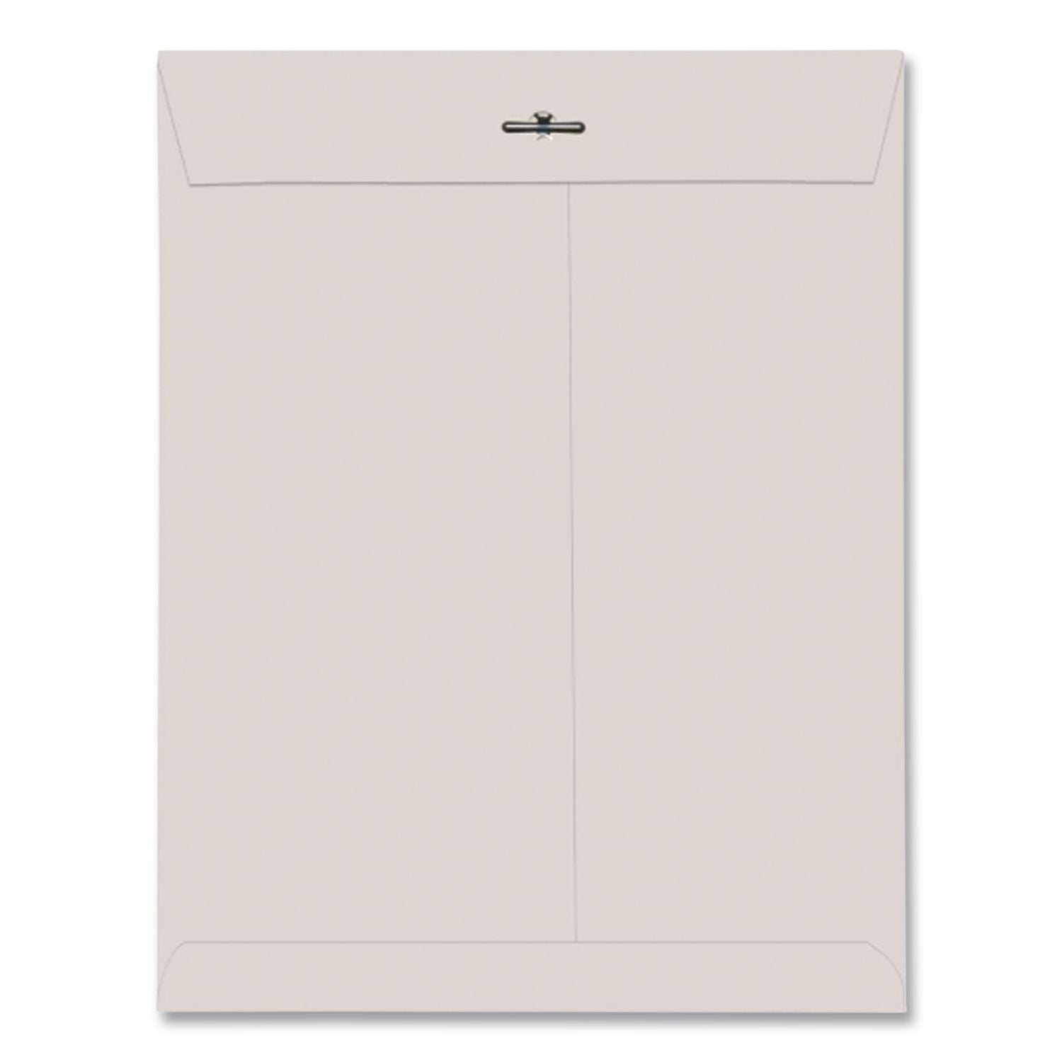 Clasp Envelope, 28 lb Bond Weight Kraft, #90, Square Flap, Clasp/Gummed Closure, 9 x 12, Executive Gray, 100/Box